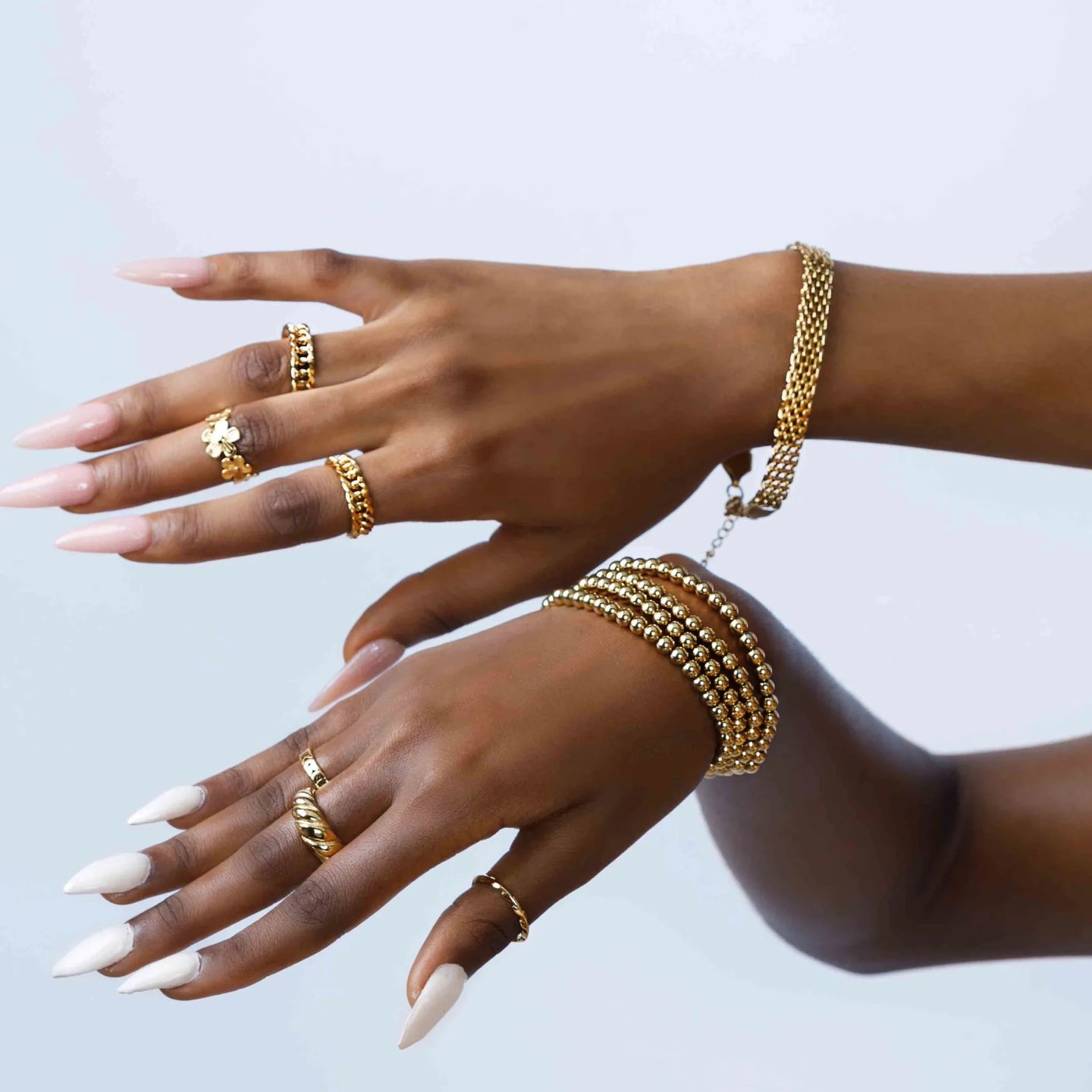 18k gold plated loop chain bracelet